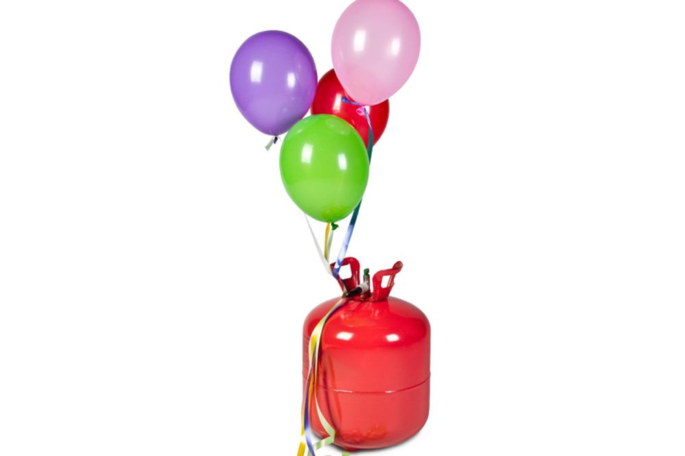 Botella de helio de alquiler para inflar tus globos de helio.